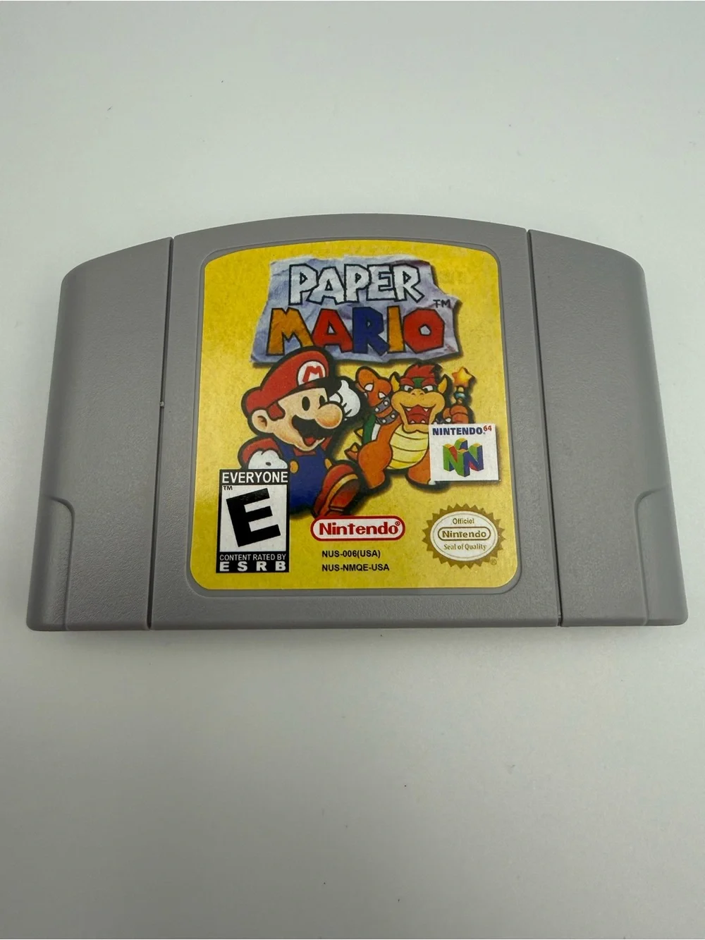 Nintendo Paper Mario N64 Cartridge - Gray Label with Yellow Artwork